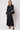 Satin and Marabou Long Robe - Black