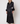 Satin and Marabou Long Robe - Black